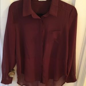 Maroon Chiffon Blouse